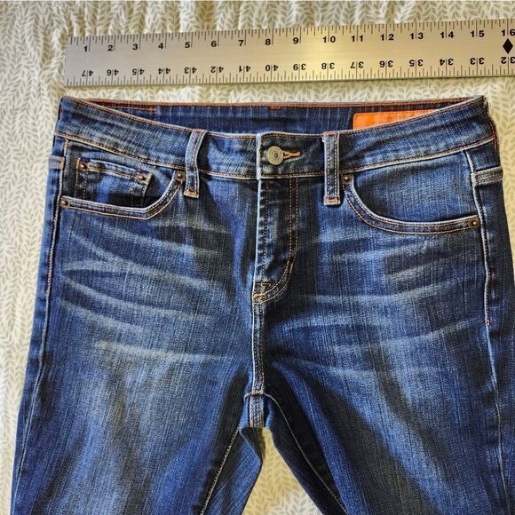 JEAN SHOP Stevie Union Wash Flare Cut Cotton Stretch Dark Soft Denim Jeans sz28 - Picture 11 of 12